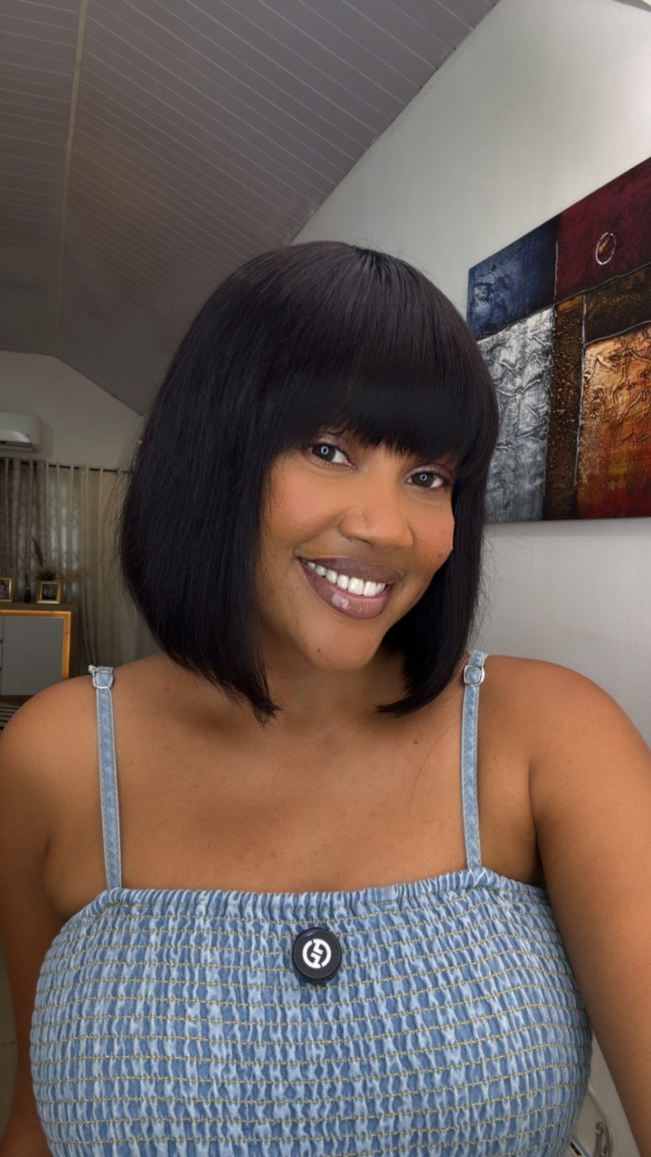 Machine Fringe Bob In Black