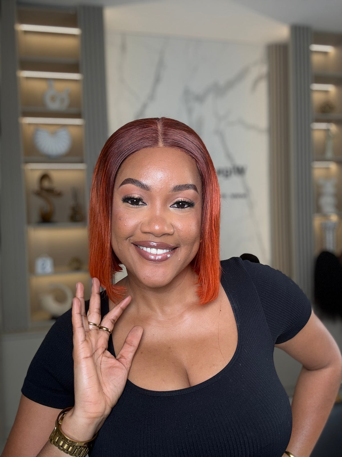 Affordable 4/4 Bob In Orange With Ginger Root