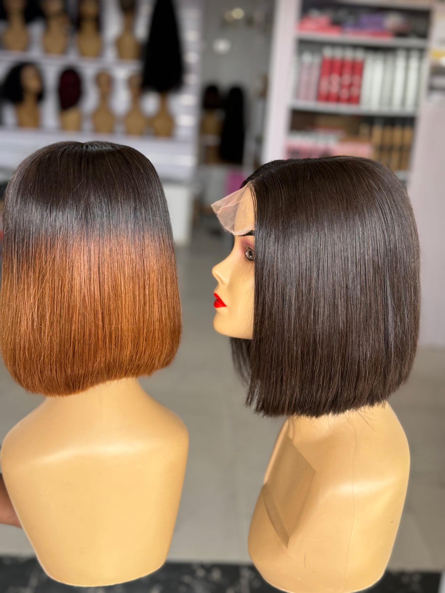 Swiss Lace 5/5 Bone Straight Short Bob