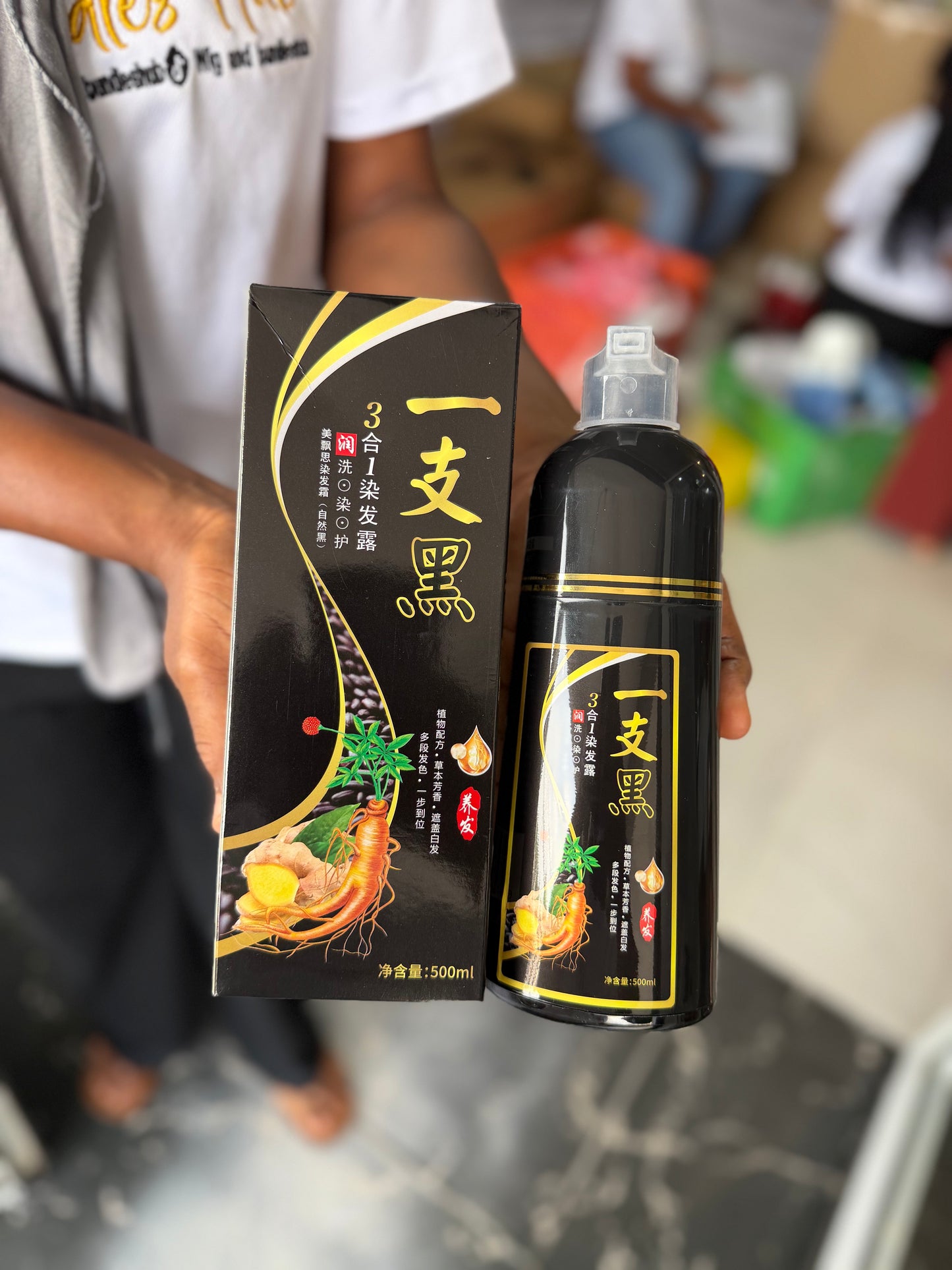 Ginsen Black Hair Dye Shampoo