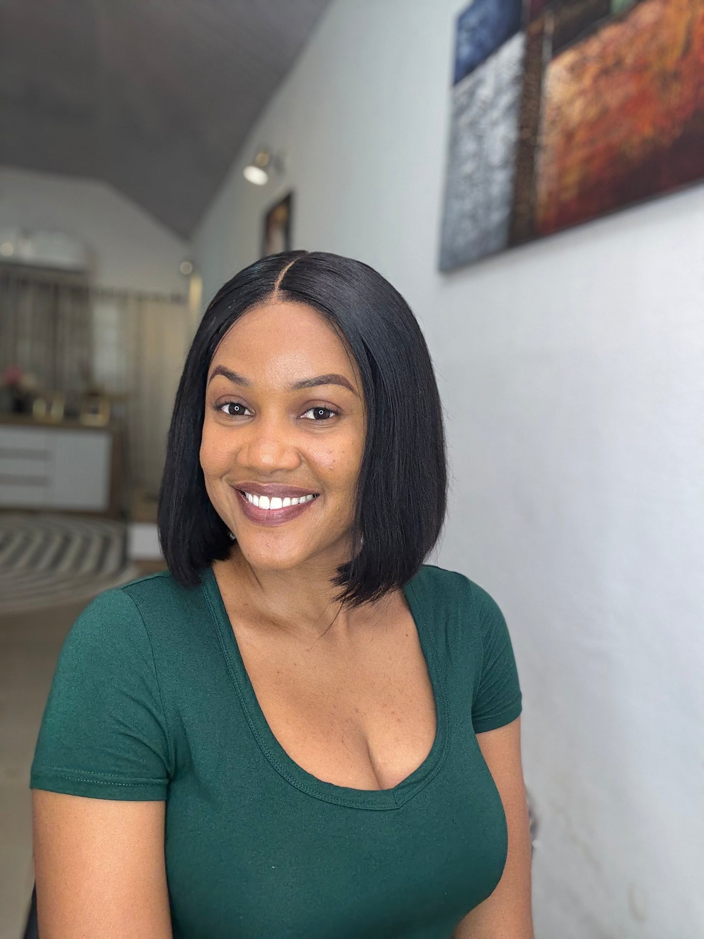 Premium Human Hair BOB,4/4 closure