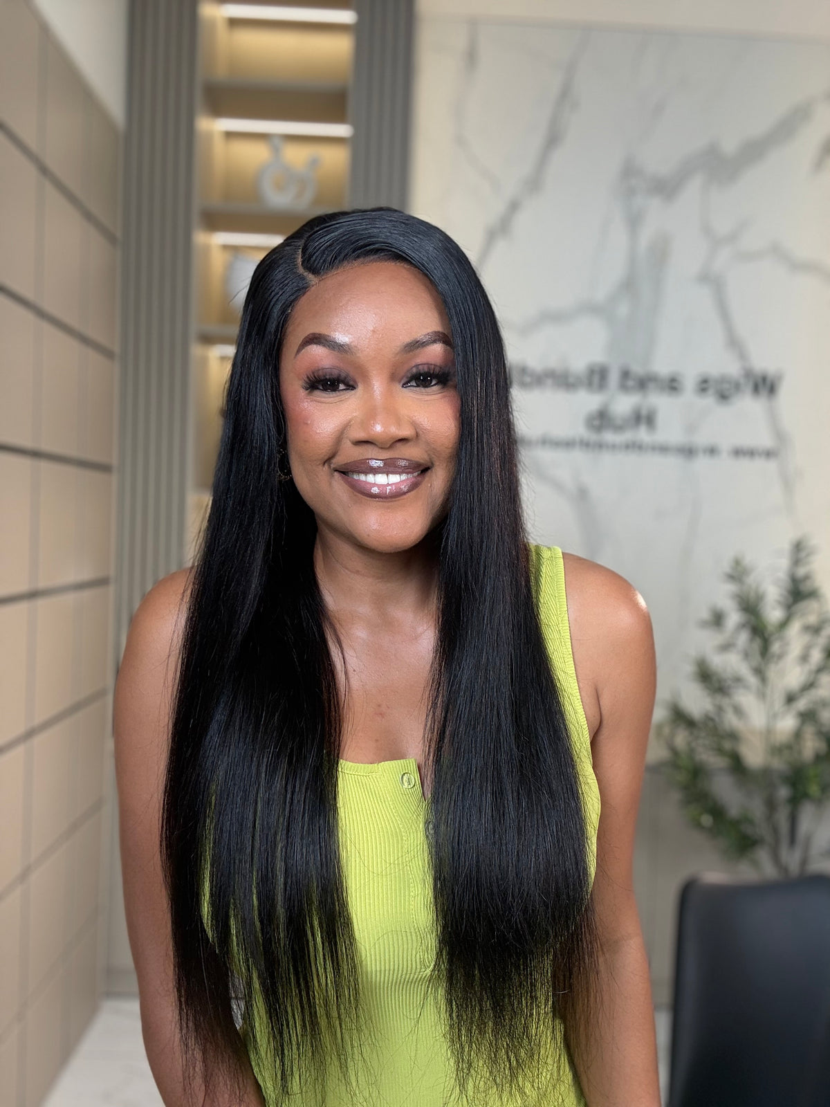 Brazilian virgin Straight closure wig