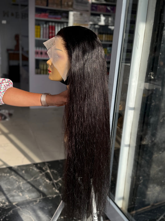 34'' Mongolian 13/4 Frontal Wigcap, Virgin Hair