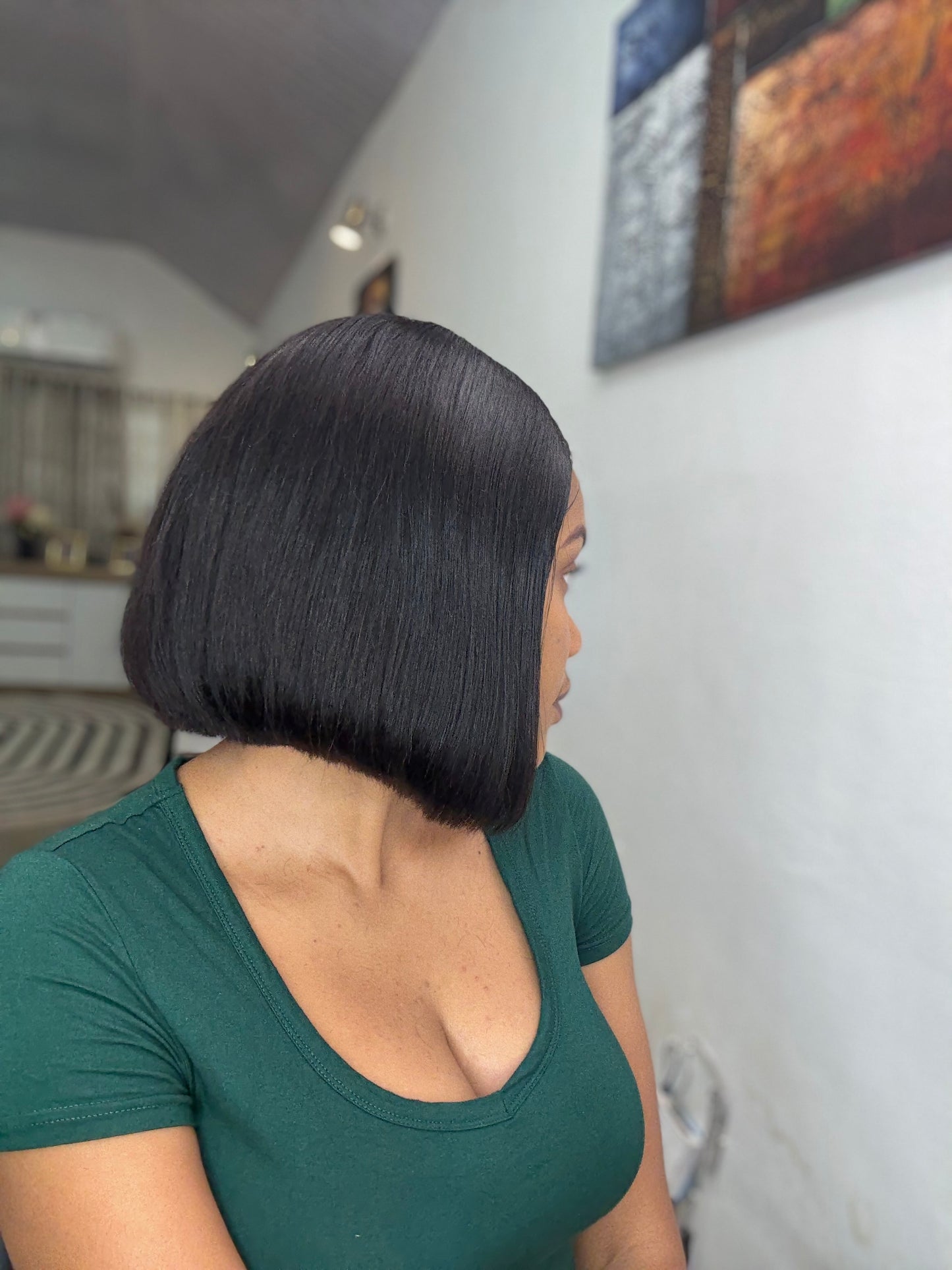 Premium Human Hair BOB,4/4 closure