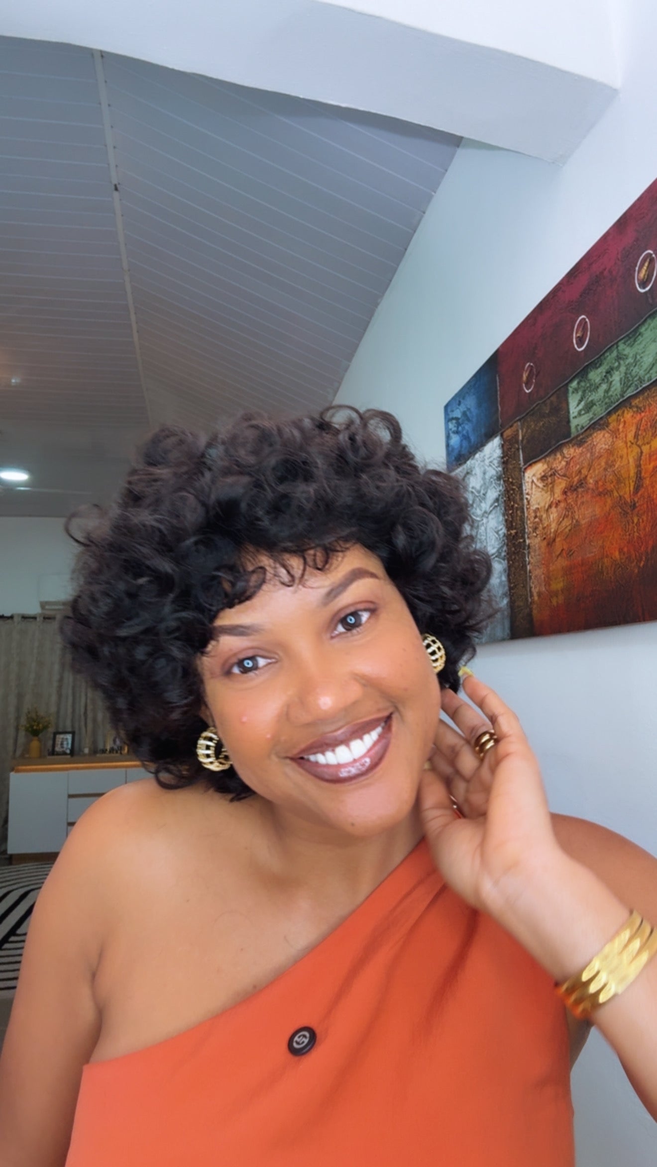 Simple Omotola Curls Wigcap