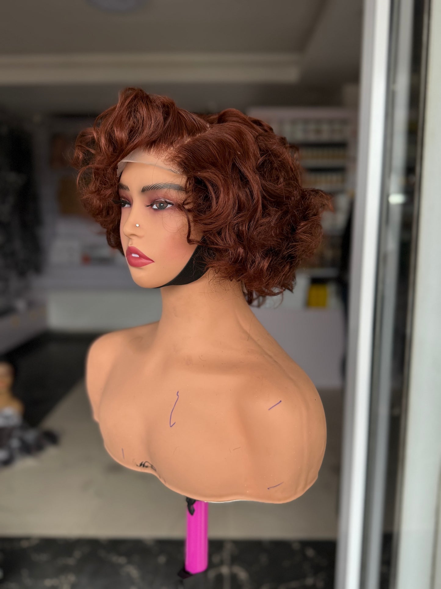 Messy Curls in Brown 4/4 Closure