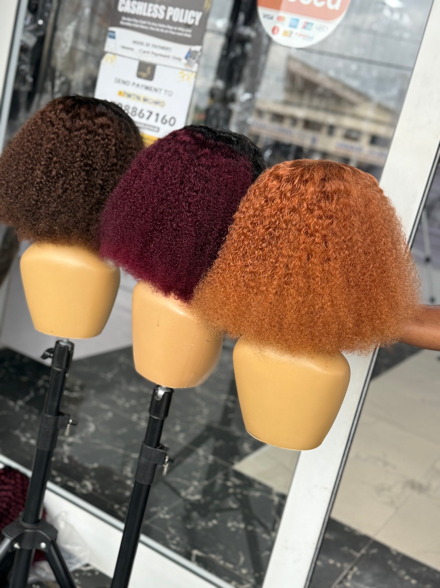 488 Colored curls 5/5 closure wigcap