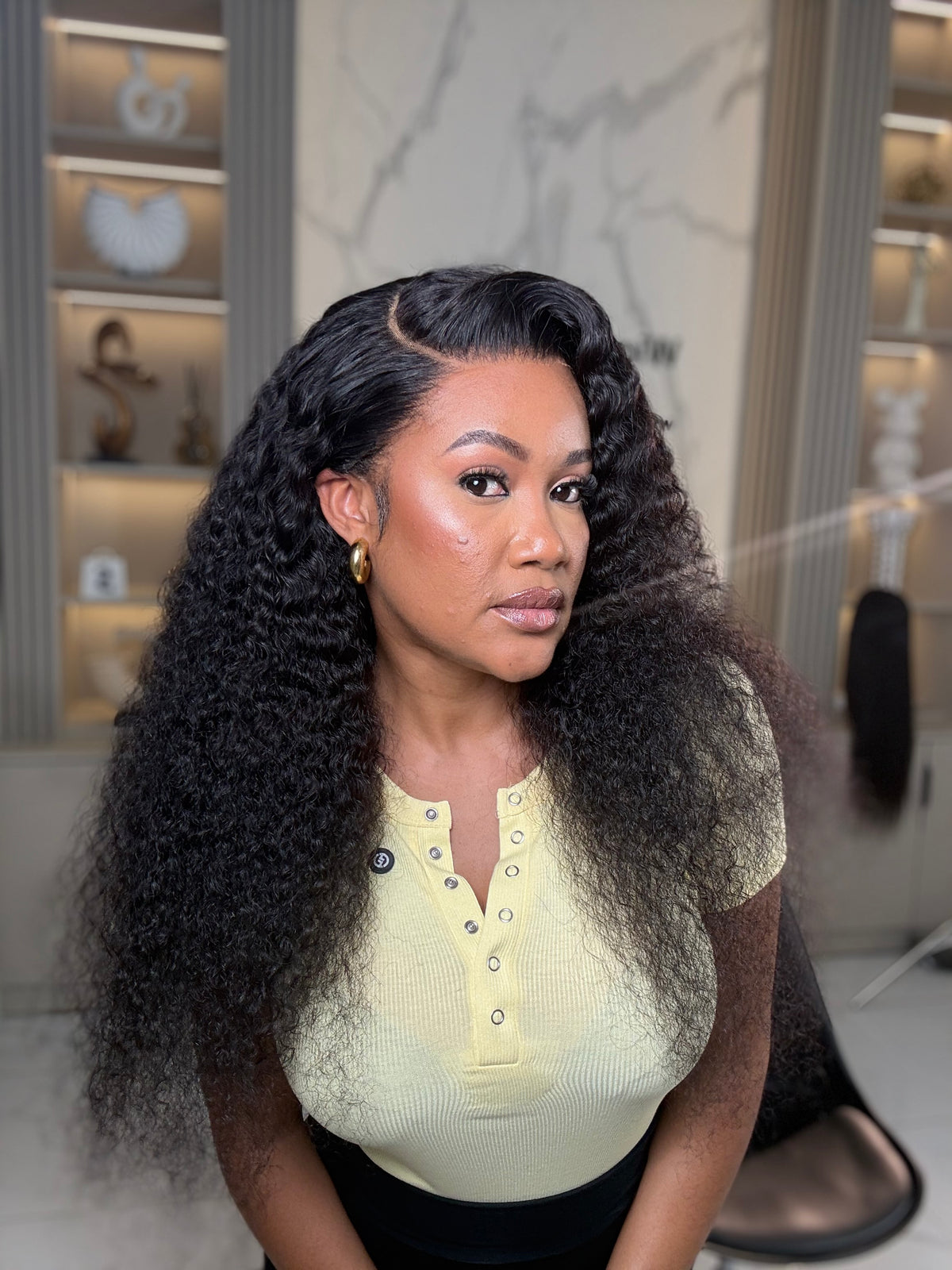 6/9  Glueless Closure jerry curls wig cap