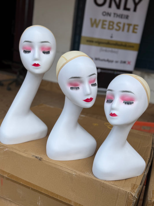 Swan White Mannequin Head