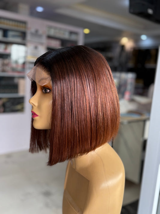 Factory Made 5/5  Bone Straight in Choco brown +black root