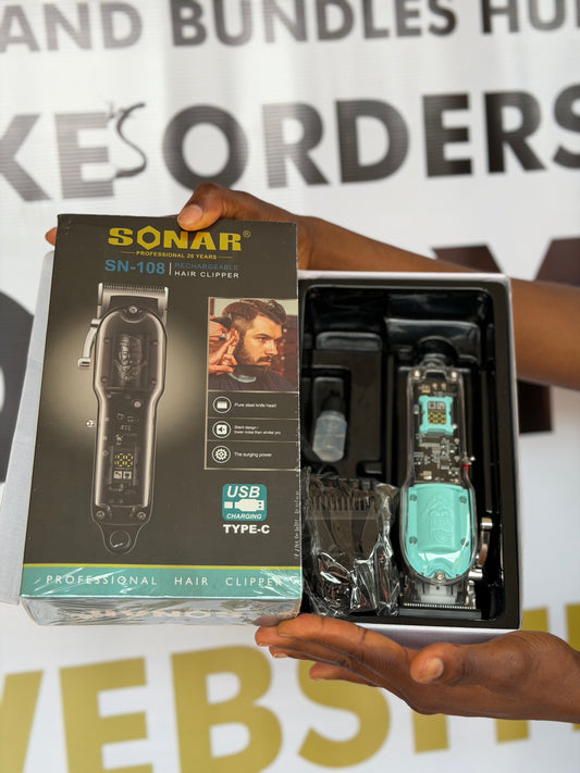 Sonar Transparent Rechargeable Hair Clipper