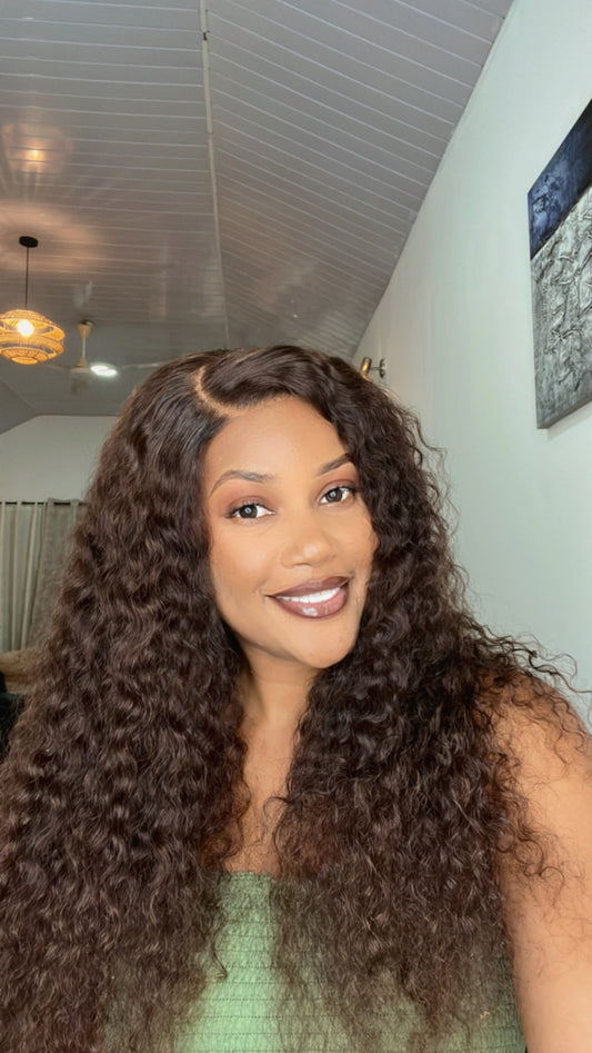 Brazilian Deepwave 4/4 Closure Wigcap In Chocolate Brown