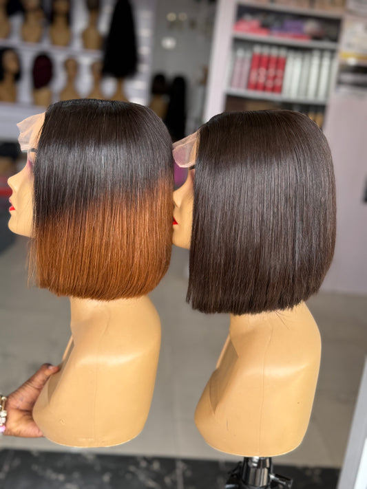 Swiss Lace 5/5 Bone Straight Short Bob