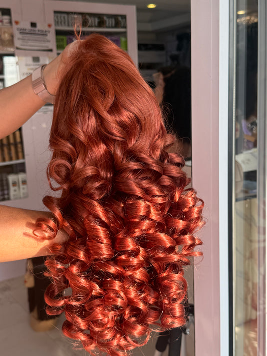 Ginger Bouncy 13/4 Frontal Wigcap