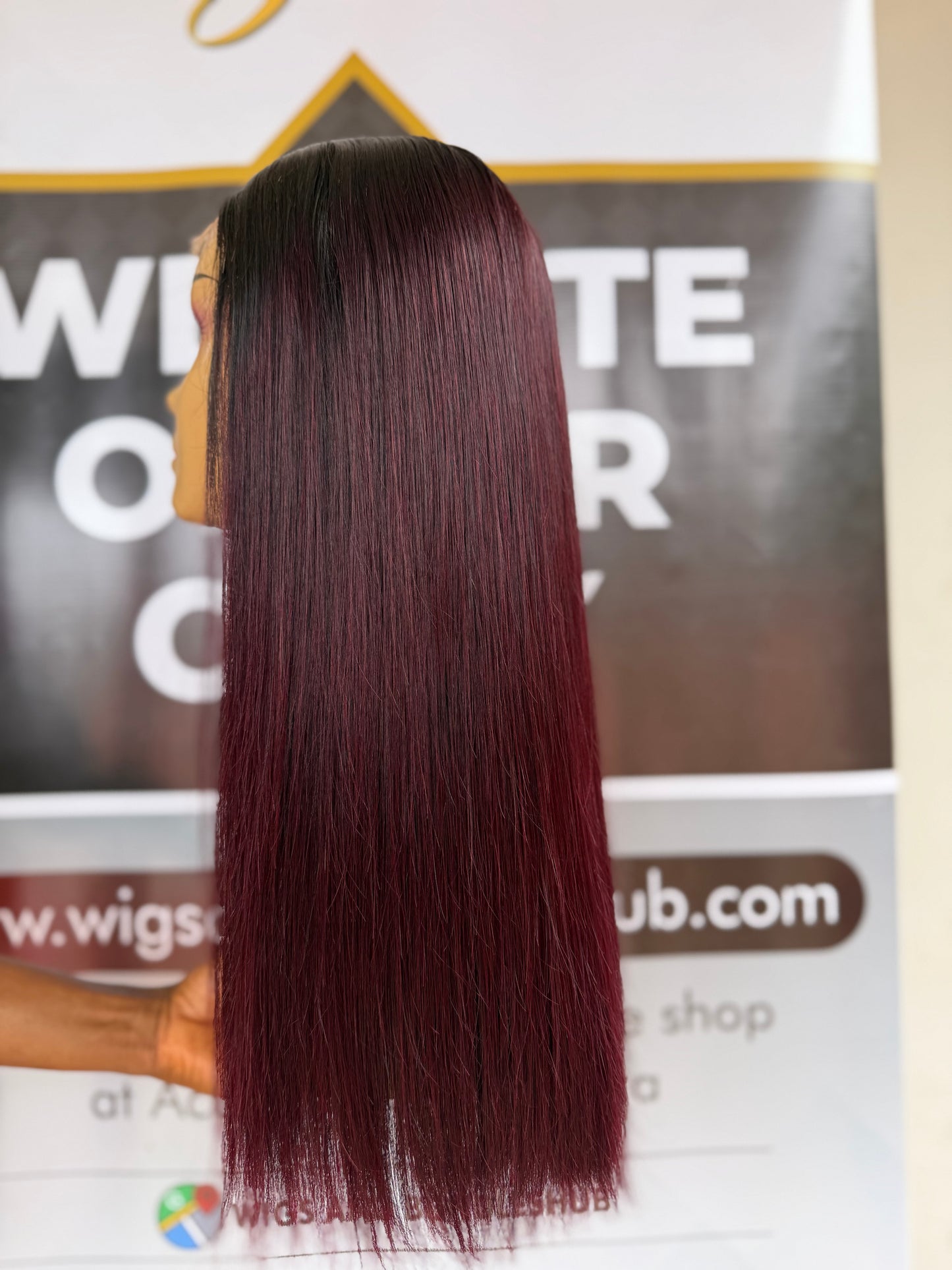 Chinese SDD Bone Straight HD Lace 5/5 Closure In 99J With Black Root