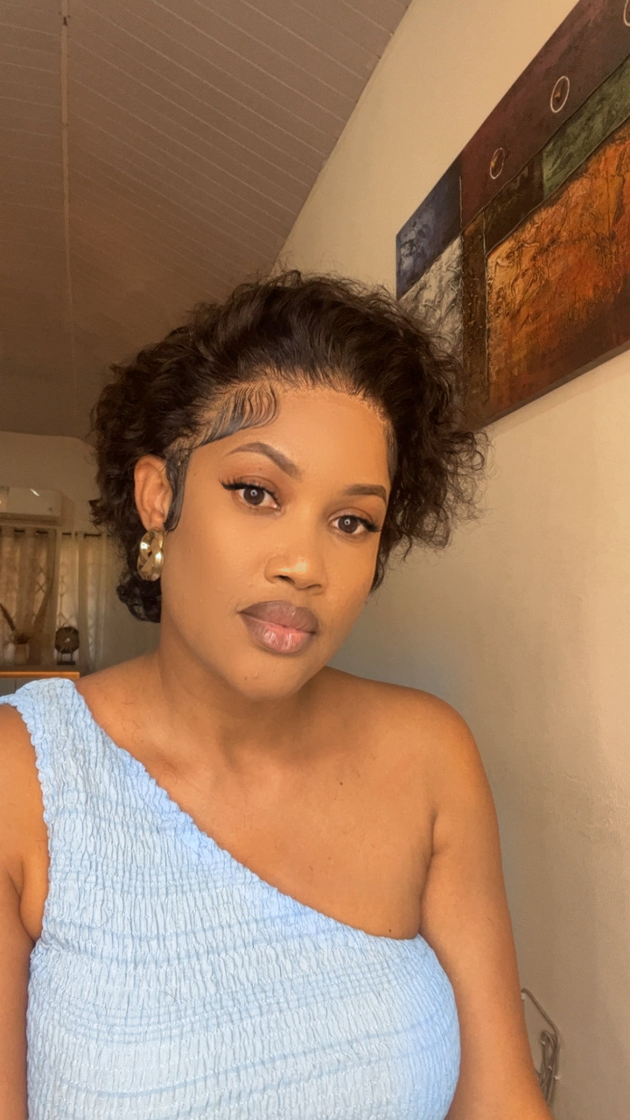 Ewura Pixie Curls 13/4 Frontal In Black