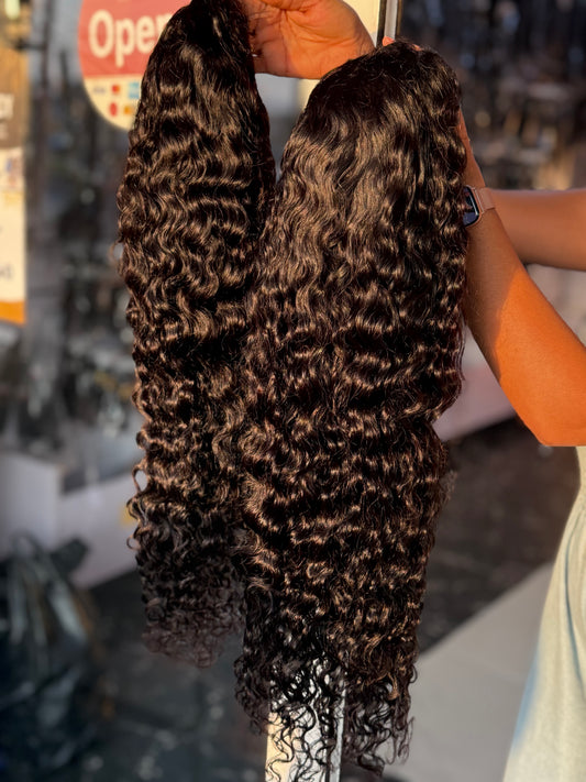 Nature Water Curls in 4/4 Closure wig