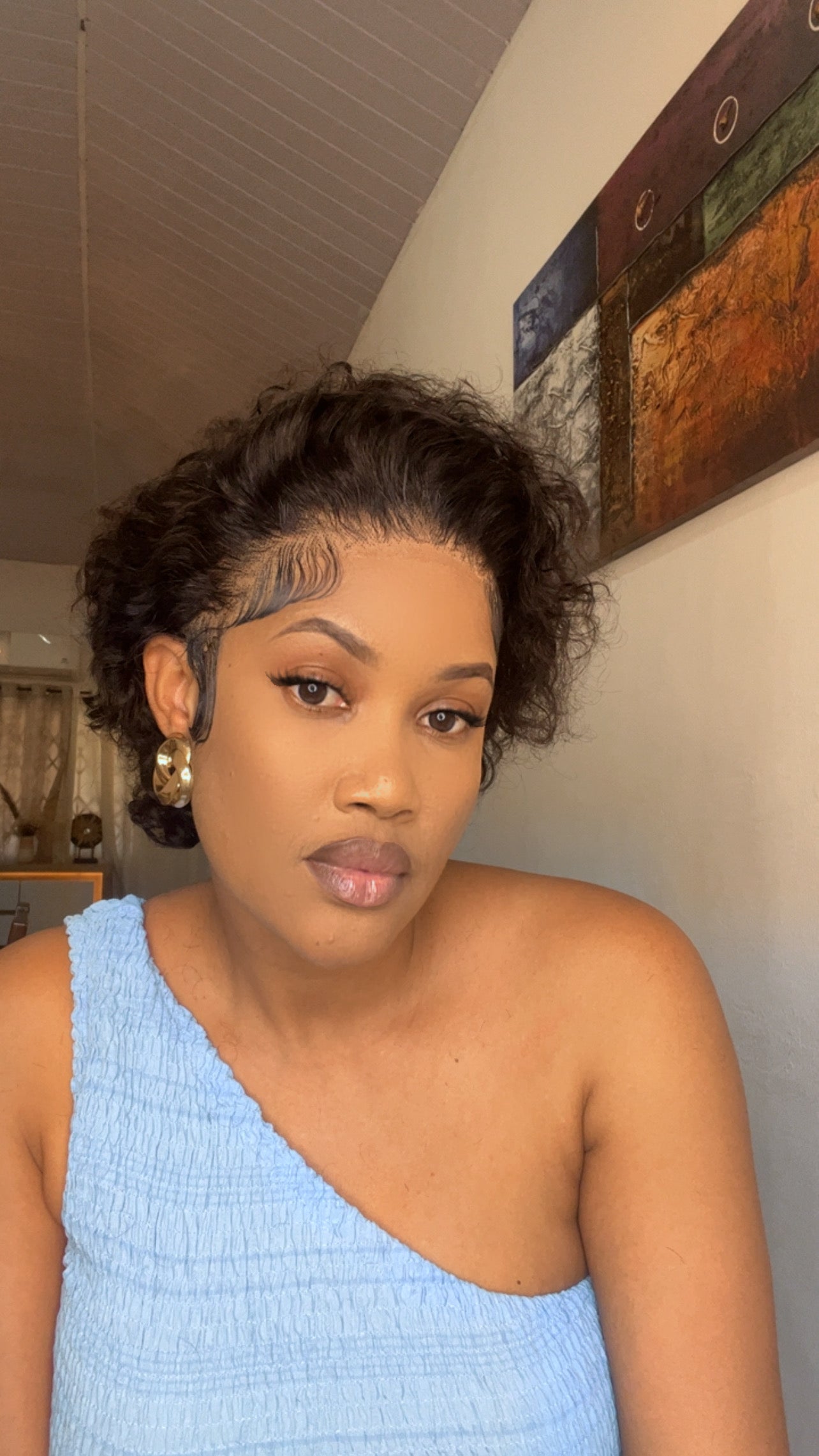 Ewura Pixie Curls 13/4 Frontal In Black