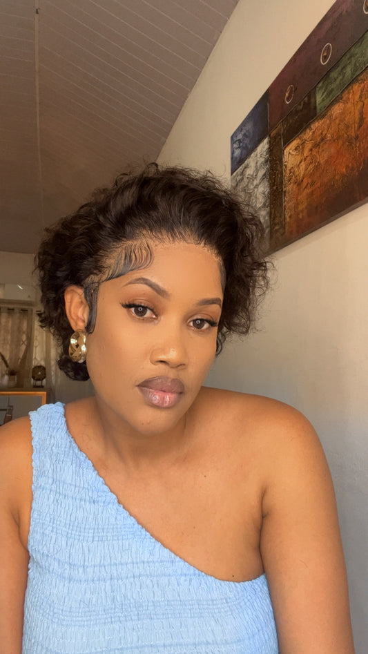 Ewura Pixie Curls 13/4 Frontal In Black
