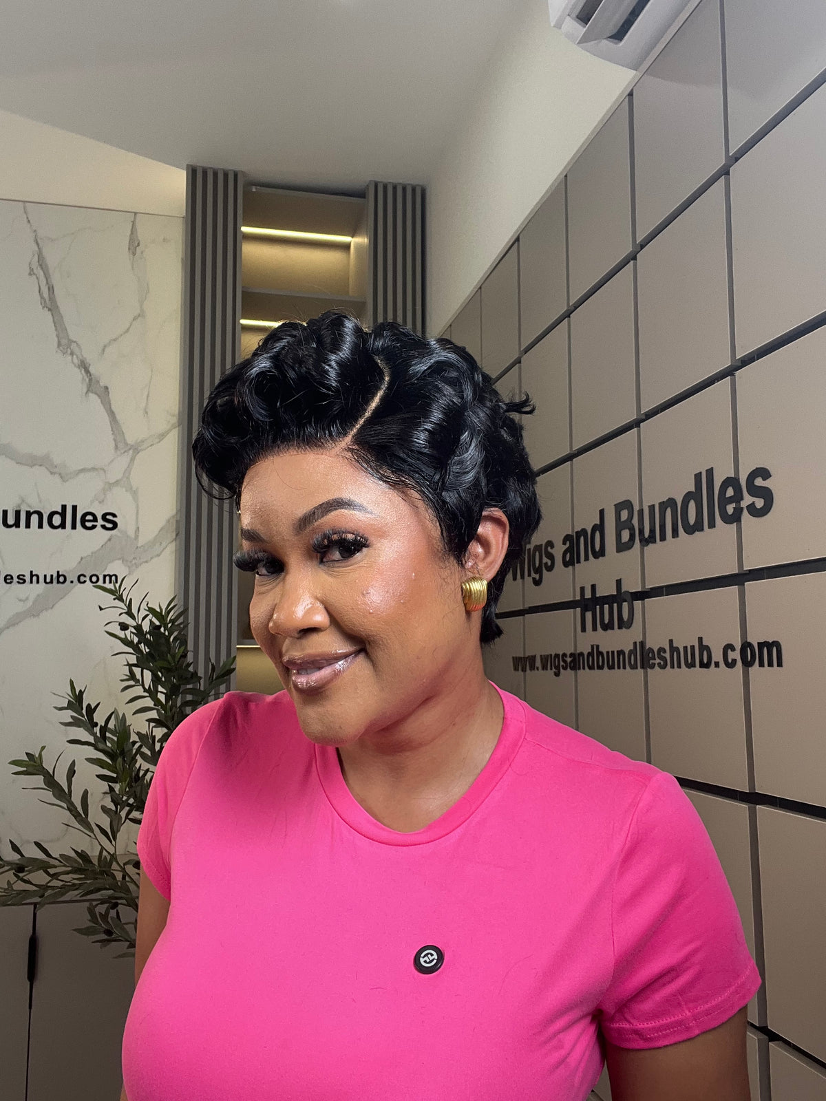Custom Made 5/5 Curled Pixie Cut