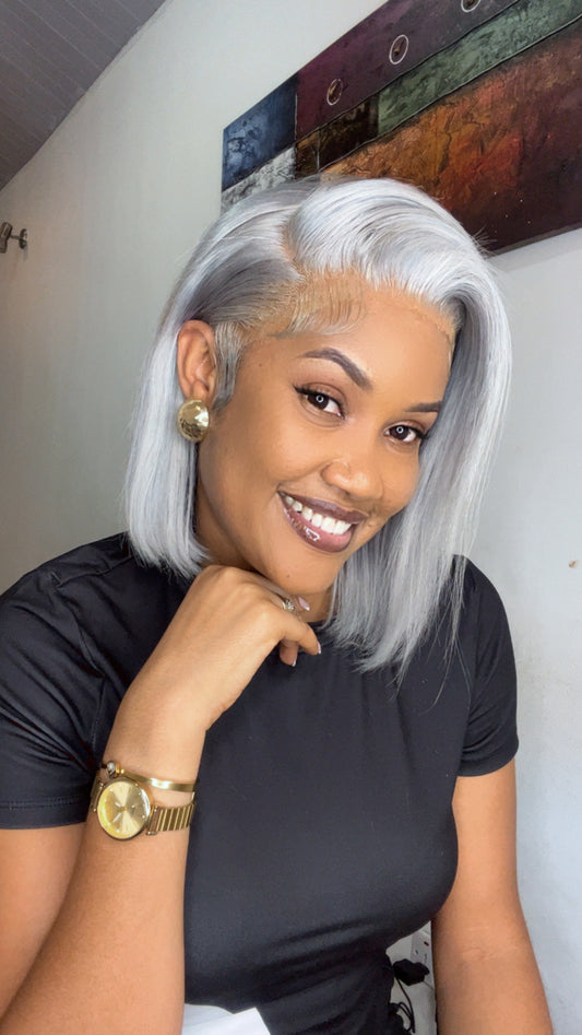 Grey Frontal Wigcap