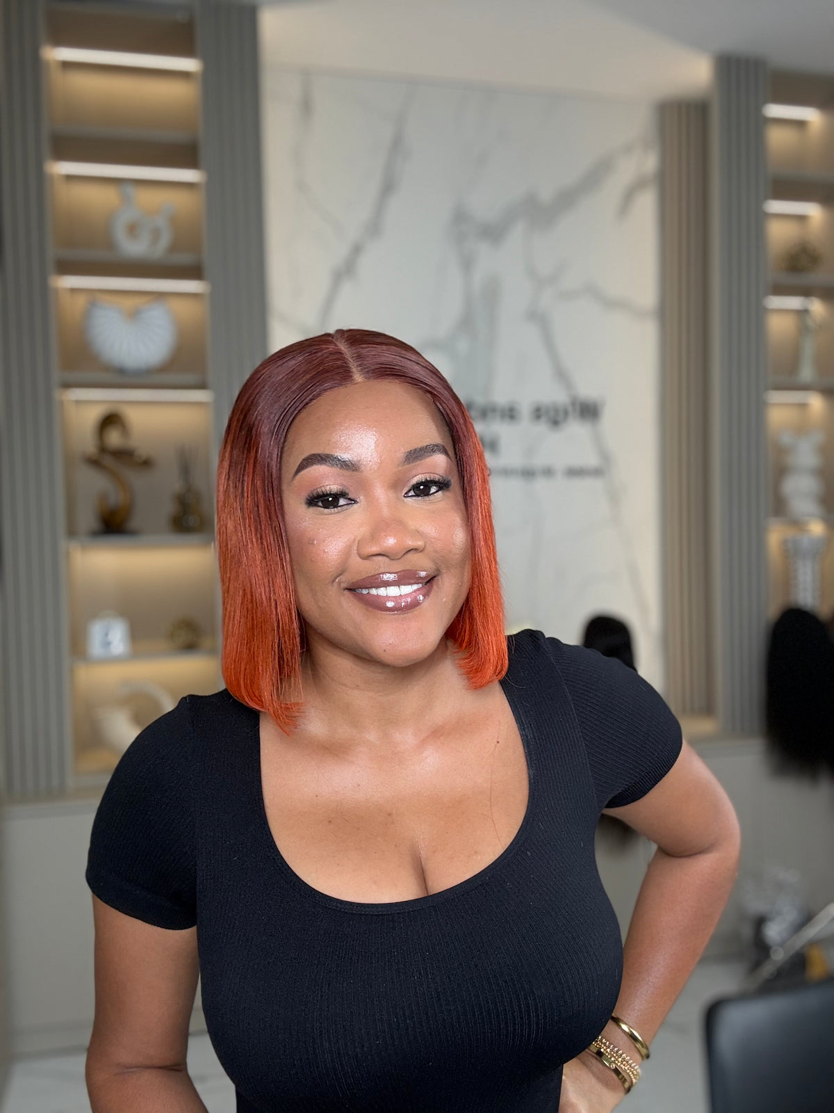 Affordable 4/4 Bob In Orange With Ginger Root