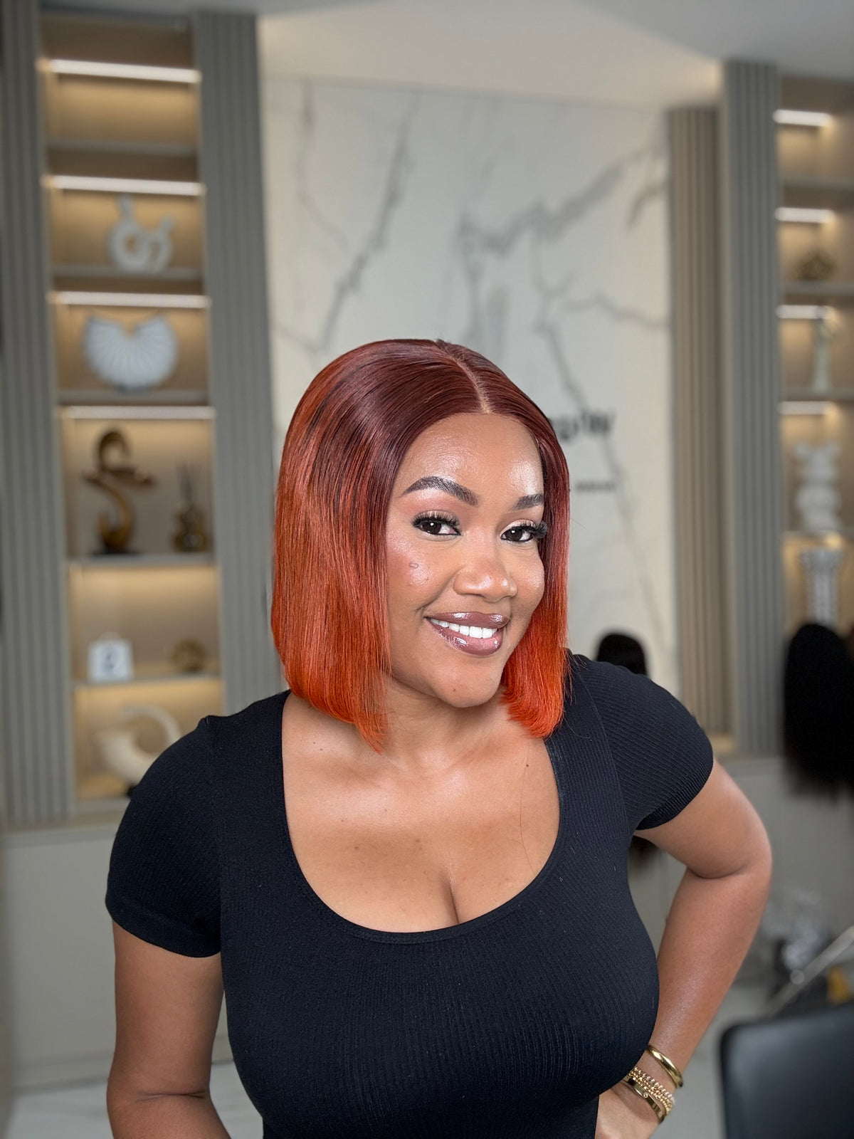 Affordable 4/4 Bob In Orange With Ginger Root