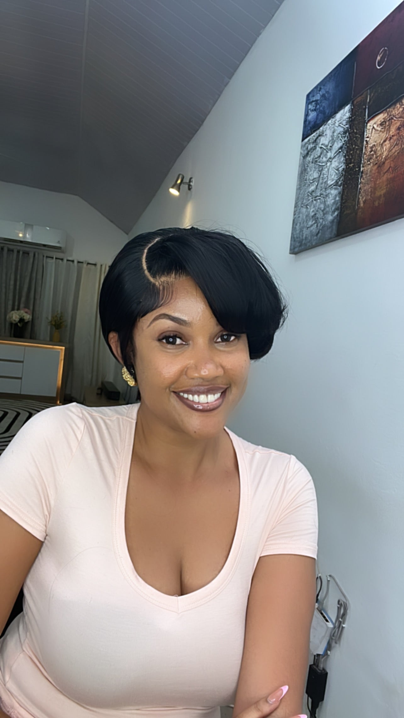 5/5 Closure Custom Made Stw Pixie Cut Wig
