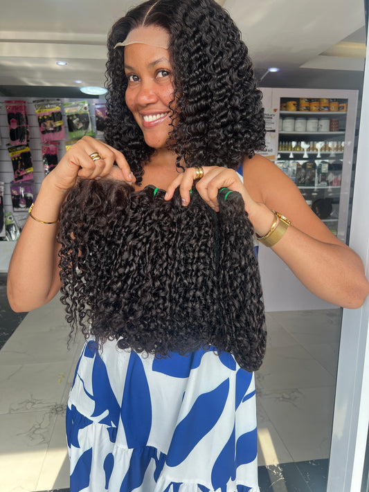 Luxury DD Pixie Curls Bundles Set (3Bundles + Closure)