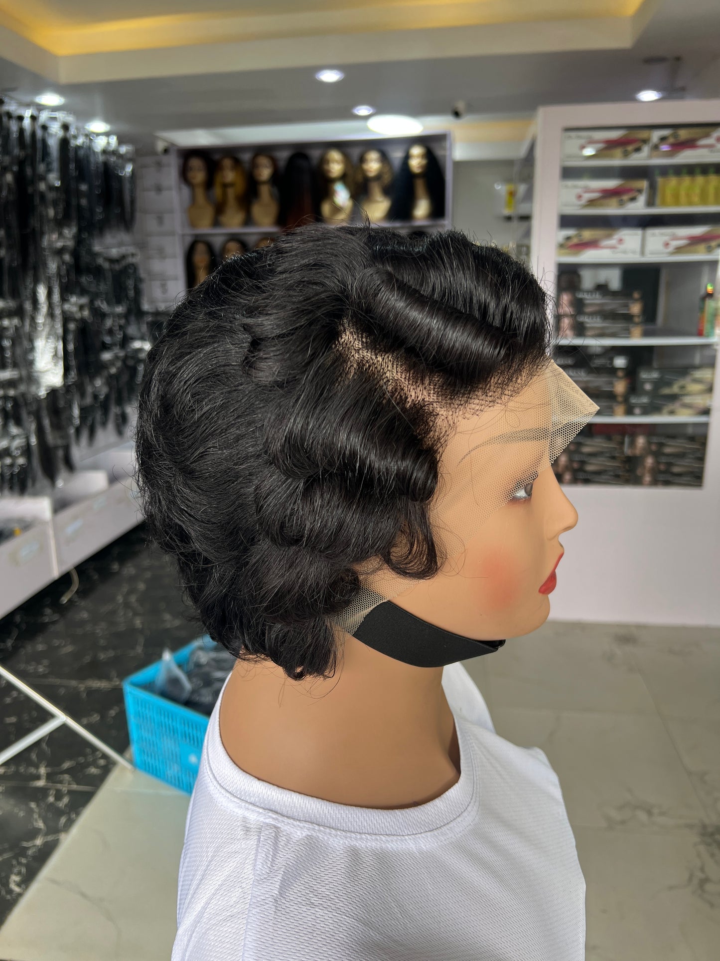Frontal Curled Wigcap
